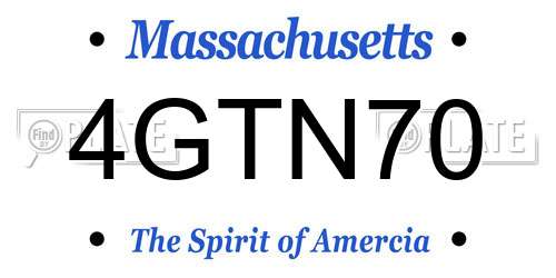 4GTN70 Massachusetts License Plate