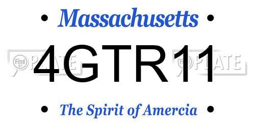 4GTR11 Massachusetts License Plate