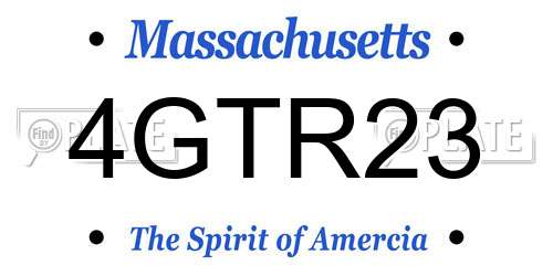 4GTR23 Massachusetts License Plate