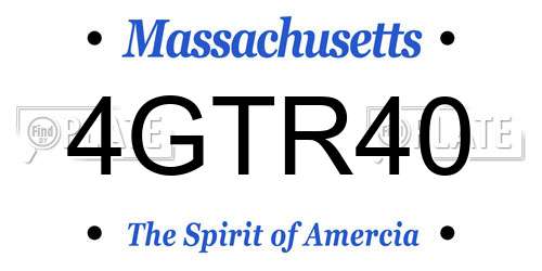 4GTR40 Massachusetts License Plate