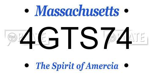 4GTS74 Massachusetts License Plate