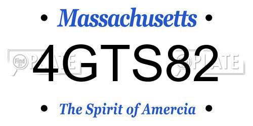 4GTS82 Massachusetts License Plate