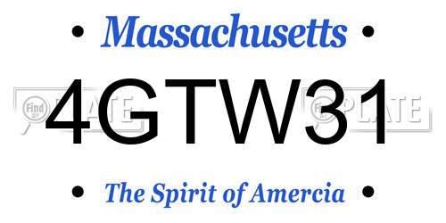4GTW31 Massachusetts License Plate