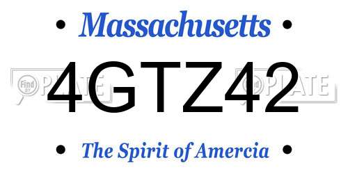 4GTZ42 Massachusetts License Plate