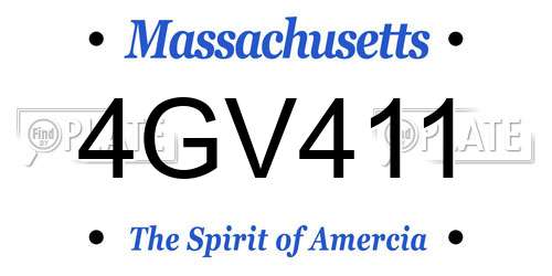 4GV411 Massachusetts License Plate