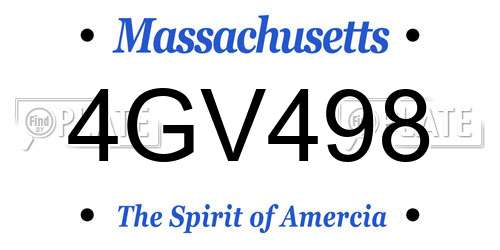 4GV498 Massachusetts License Plate