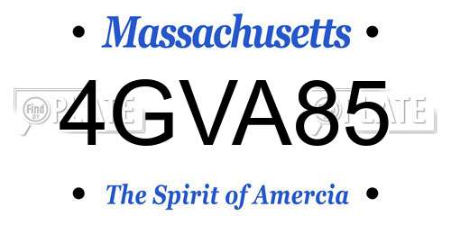 4GVA85 Massachusetts License Plate