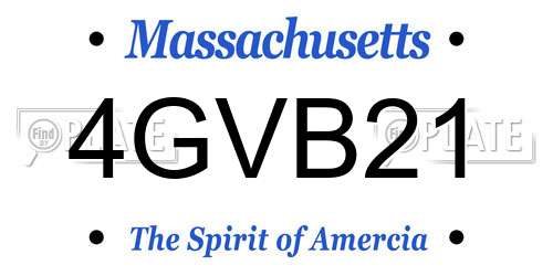 4GVB21 Massachusetts License Plate