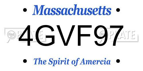 4GVF97 Massachusetts License Plate