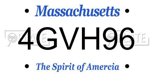 4GVH96 Massachusetts License Plate