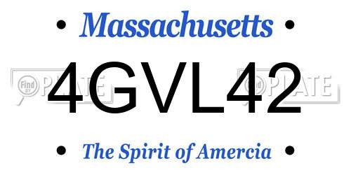 4GVL42 Massachusetts License Plate