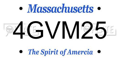 4GVM25 Massachusetts License Plate
