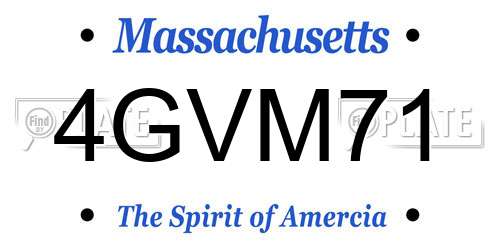 4GVM71 Massachusetts License Plate