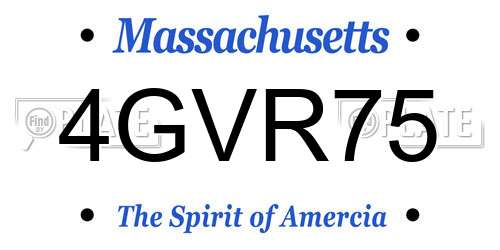 4GVR75 Massachusetts License Plate