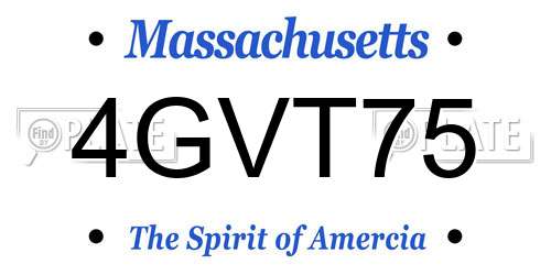 4GVT75 Massachusetts License Plate