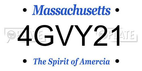 4GVY21 Massachusetts License Plate