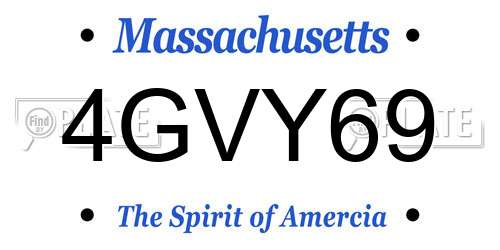 4GVY69 Massachusetts License Plate