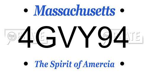 4GVY94 Massachusetts License Plate