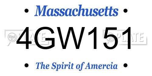 4GW151 Massachusetts License Plate