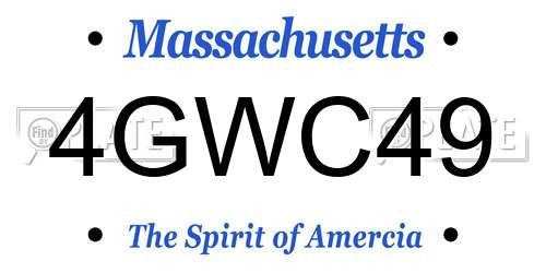 4GWC49 Massachusetts License Plate
