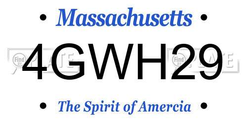 4GWH29 Massachusetts License Plate