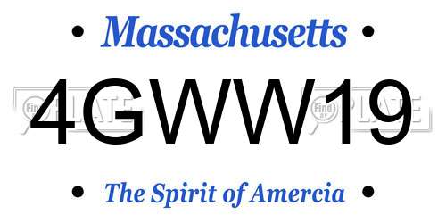 4GWW19 Massachusetts License Plate