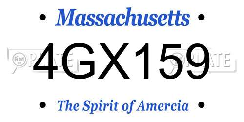 4GX159 Massachusetts License Plate
