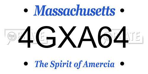 4GXA64 Massachusetts License Plate