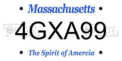 4GXA99 Massachusetts License Plate
