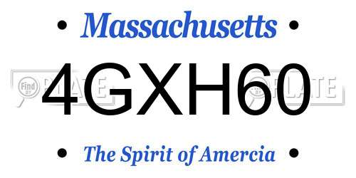 4GXH60 Massachusetts License Plate