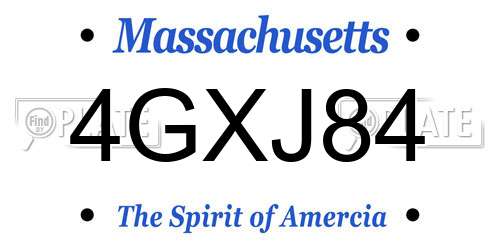 4GXJ84 Massachusetts License Plate
