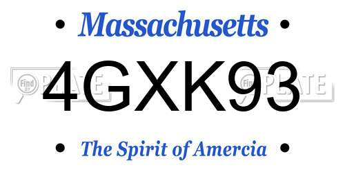 4GXK93 Massachusetts License Plate