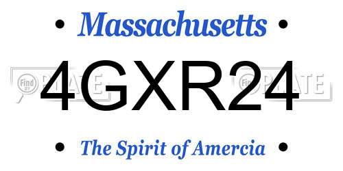 4GXR24 Massachusetts License Plate