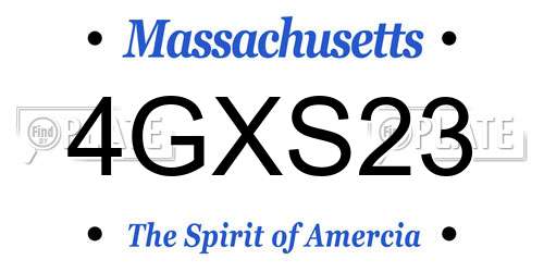 4GXS23 Massachusetts License Plate