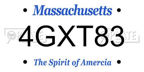 4GXT83 Massachusetts License Plate