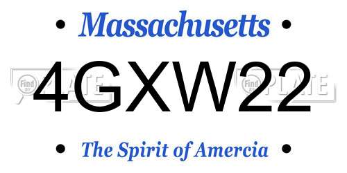 4GXW22 Massachusetts License Plate