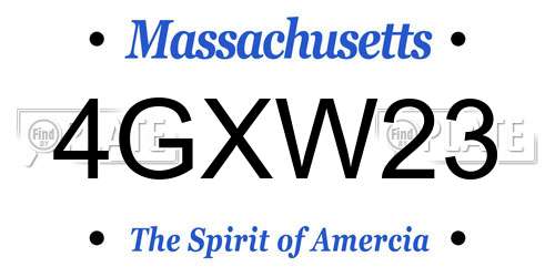 4GXW23 Massachusetts License Plate