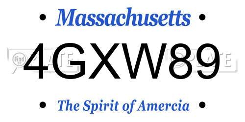 4GXW89 Massachusetts License Plate