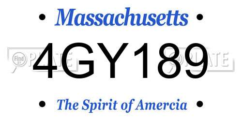 4GY189 Massachusetts License Plate