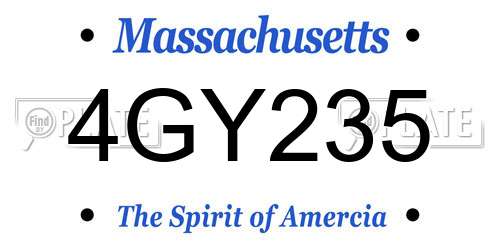 4GY235 Massachusetts License Plate