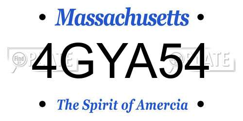4GYA54 Massachusetts License Plate