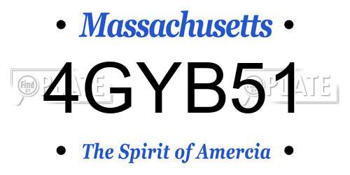 4GYB51 Massachusetts License Plate