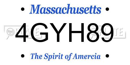 4GYH89 Massachusetts License Plate