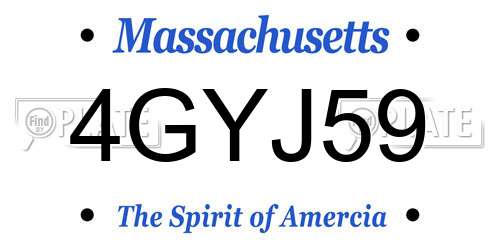 4GYJ59 Massachusetts License Plate