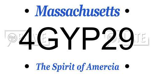 4GYP29 Massachusetts License Plate