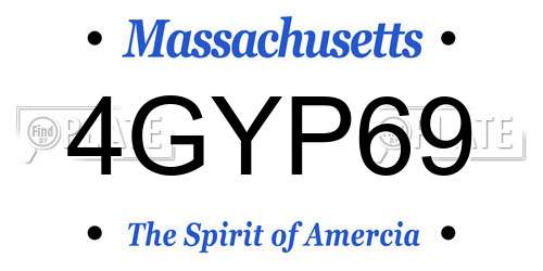 4GYP69 Massachusetts License Plate