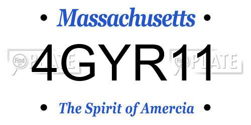 4GYR11 Massachusetts License Plate