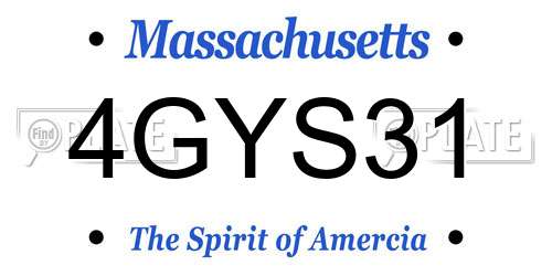 4GYS31 Massachusetts License Plate