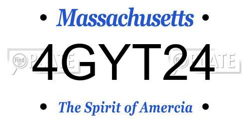 4GYT24 Massachusetts License Plate