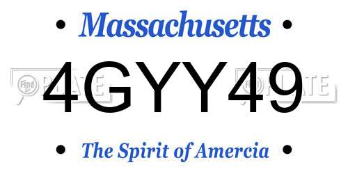 4GYY49 Massachusetts License Plate